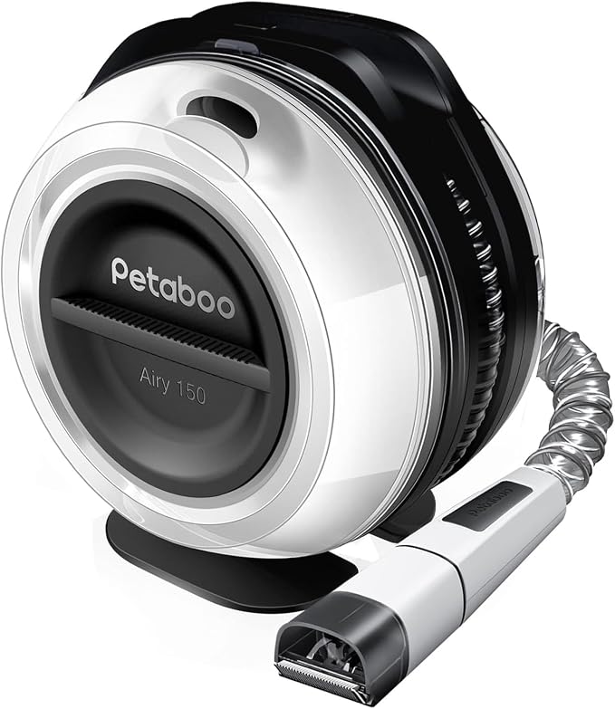 petaboo Cordless Dog Grooming Vacuum, Pet Grooming Kit with Clippers Nail Grinder,Low Noise,Dog Vacuum for Shedding Grooming for Home Outdoor Car (Black5-IN-1)