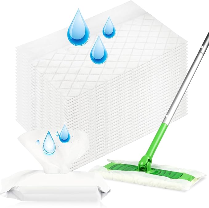 24 Count Unscented Wet Mop Refills for Swiffer Sweeper Wet Pads | One Pad Cleans One Room, Wet Mopping Cloths, For Hardwood Tile Laminate Floors, Mop Not Included