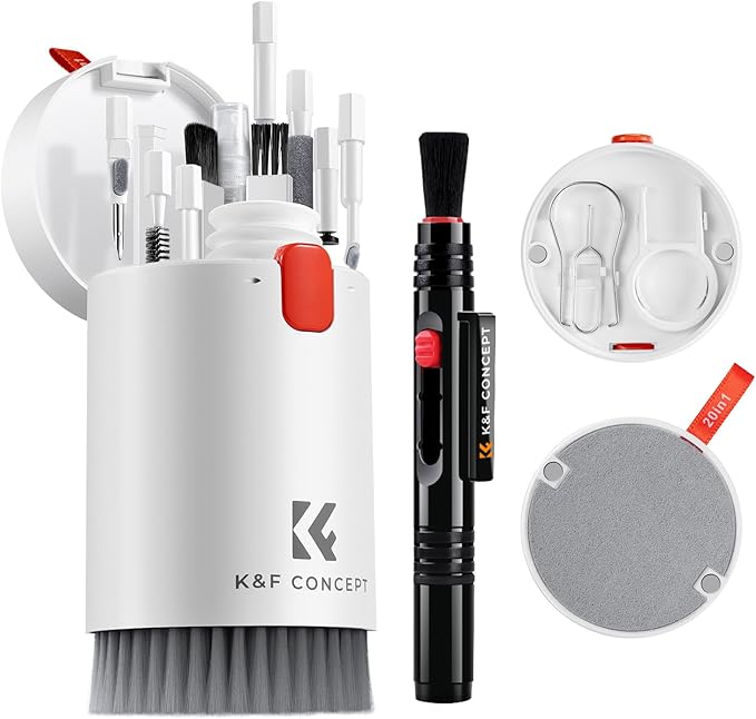 K&F Concept 20-in-1 Keyboard Cleaning Kit Laptop Cleaner with Lens Cleaning Pen, Multifunctional Electronic Device Cleaning Tool, for iPhone AirPods MacBook iPad Camera