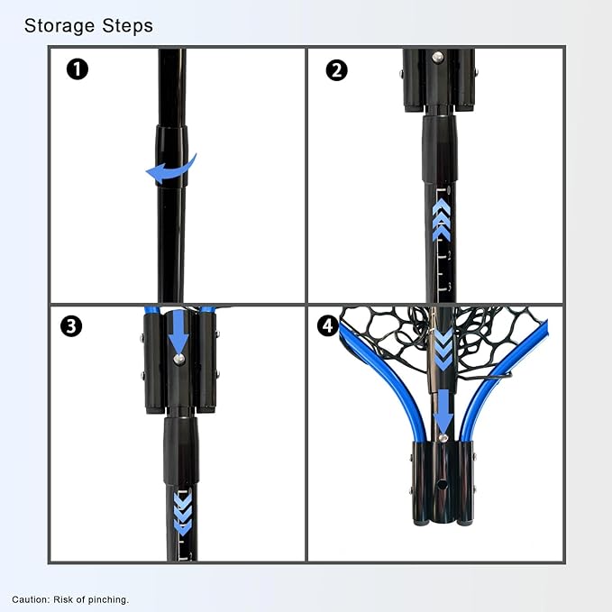 Large Fishing Net with Handle High Strength Landing Net Long Telescoping Rubber Fish Net Extendable Dip Net for Fishing Ideal for River Angling Pier Boat