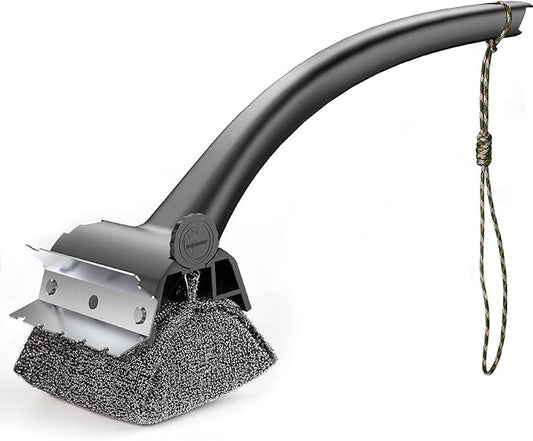 BBQ Grill Brush Bristle Free - Grill Cleaner Brush with Replaceable Heads for Cast Iron/Stainless Steel Porcelain/Gas/Charcoal Grates, Safe Grill Brush for Outdoor Grill, Grill Scraper Cleaning Brush