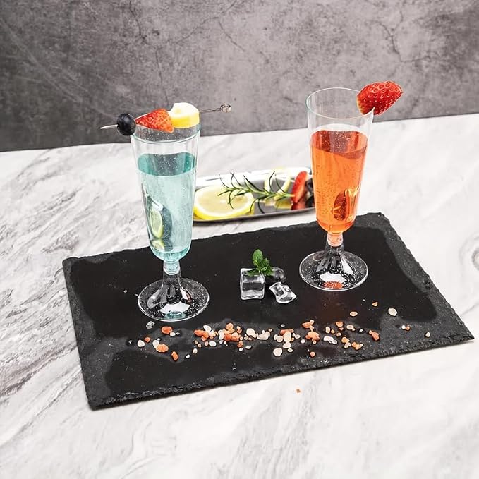 100 Pack Plastic Champagne Flutes 5.5oz Silver Glitter, Disposable Plastic Champagne Glasses, Suitable for Wedding, Birthday Party, Thanksgiving Day, Christmas Supplies
