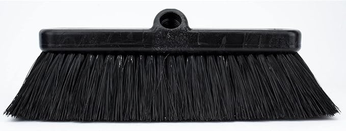 SPARTA 41278EC03 Flo-Thru Plastic Wall Scrub Brush, Equipment Brush With Soft Nylex Bristles For Industrial Kitchens, Hospitals, Commercial Cleaning, 4 Inches, Black