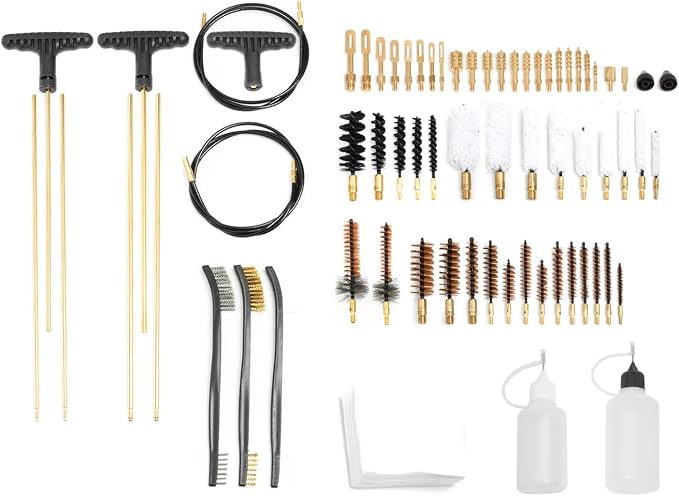 Universal Cleaning Kit for All Guns - Brushes for Pistol, Handgun, Shotgun, Rifle - Elite Brass Rods and Accessories for Men
