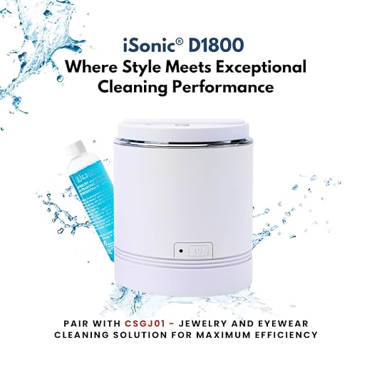 iSonic® Ultrasonic Jewelry Cleaner D1800-PW with Cleaning Solution Concentrate CSGJ01, 110V