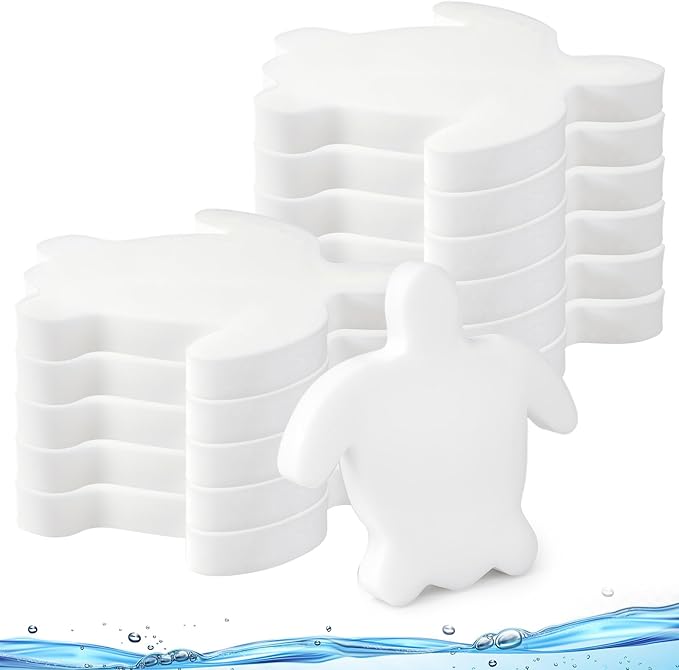 12 Pcs 12 × 12 Inch Sponge for Hot Tub, Turtle Pool Sponge Oil Absorber for Spa Swimming Pool Oil Absorbing Cleaning Accessories