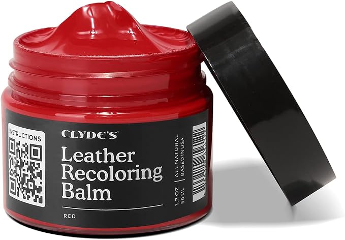 Clyde's™ Leather Company Leather Recoloring Balm – Color Restore & Scratch Repair Kit for Faded Leather Furniture, Car Seats, Sofa & Vinyl | 23 Colors | Non-Toxic Dye