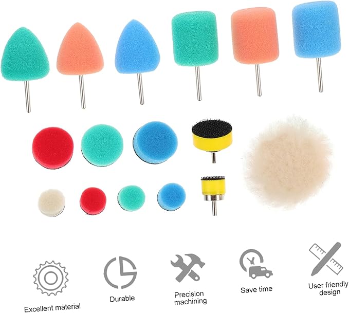 Luxshiny 3sets Car Polishing Pads Kit Automotive Sponge Pad Car Sponges Polishing Wheel Buffing Set 16pcs*3