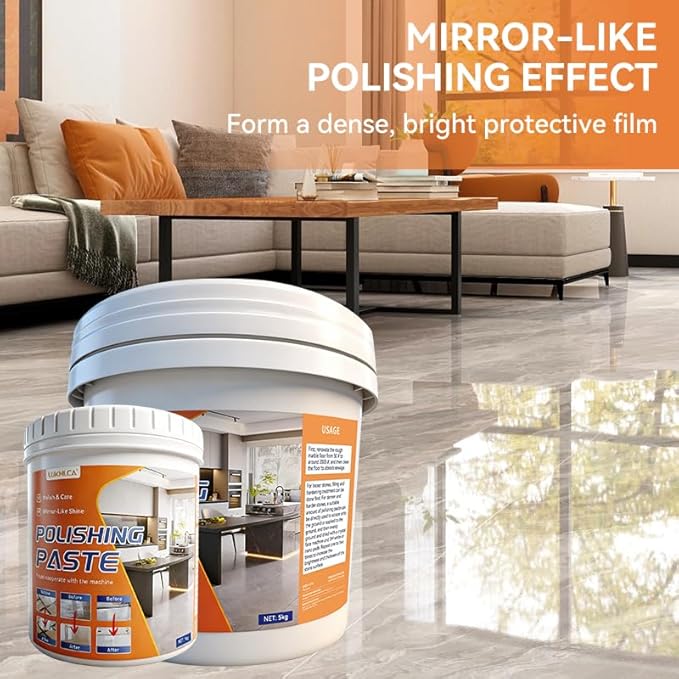 Professional Nature Stone Polishing Kit with Paste | Sealer & Protectant for Marble, Granite, Quartz Countertops, Floors & Walls - Must Be Used with Polishing Machine (1kg)