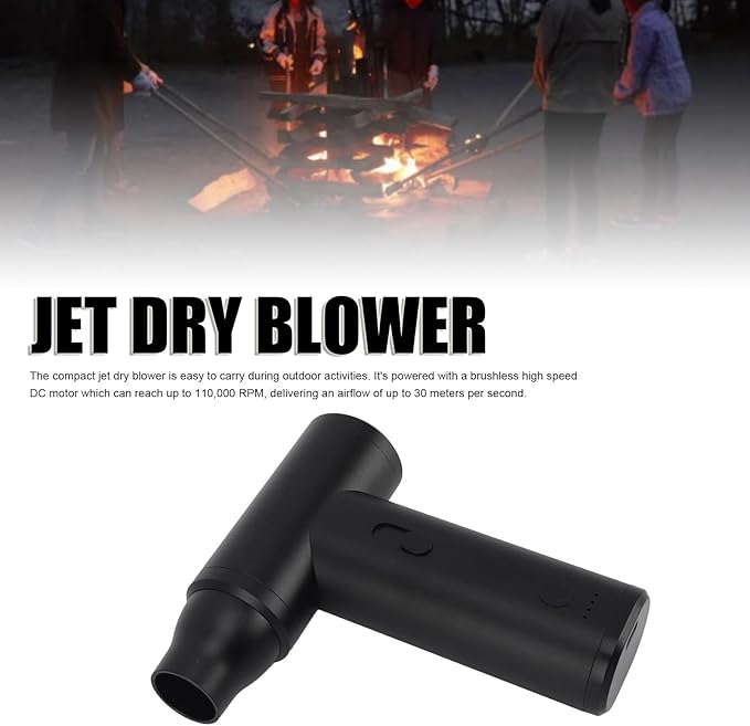 Dry Blower, Portable Handheld Compact Blower, 110,000 RPM Compact High Speed Fan with 4000mAh Battery, for Car Drying, Leaf Snow, Camping