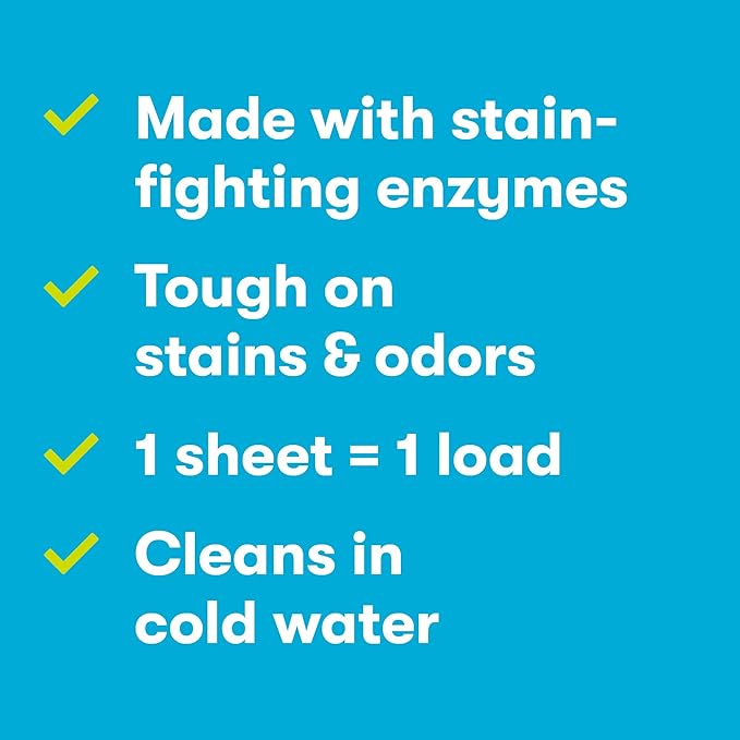 ECOS Laundry Detergent Sheets Vegan, No Plastic Jug, No Mess & Liquid Free - Hypoallergenic, Plant Powered Laundry Detergent Sheet - Free and Clear - 64 Count (Pack of 4)