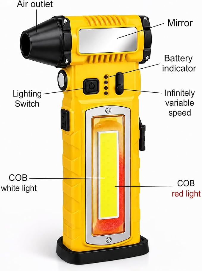 Air On Demand (AOD): Electric Air Duster/Violent Fan/Professional Portable Handheld Mini Fan Super Power Turbo Fan/Compressed Air Duster 200000 RPM 8000mAh