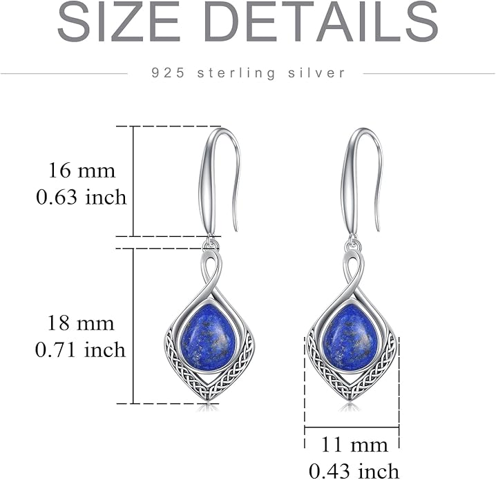 PELOVNY Celtic Knot Filigree Earrings for Women 925 Sterling Silver Moss Agate/Birthstone Infinity Earrings Birthday Christmas Jewelry Gifts for Mom Daughter Wife Sister