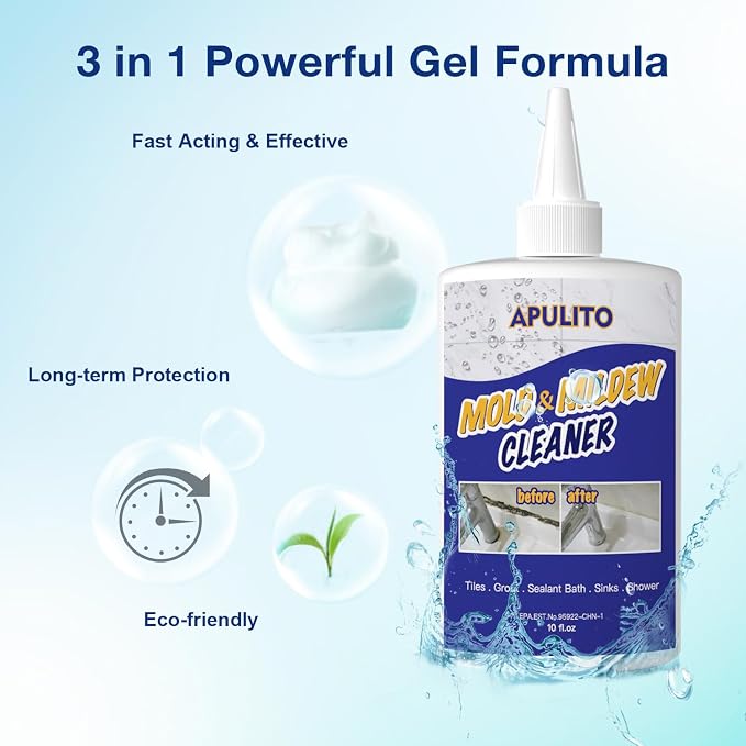 APULITO Household cleaner Gel for Bathroom Shower Kitchen Tile Sink Countertop 10 Fl Oz (Pack of 2)
