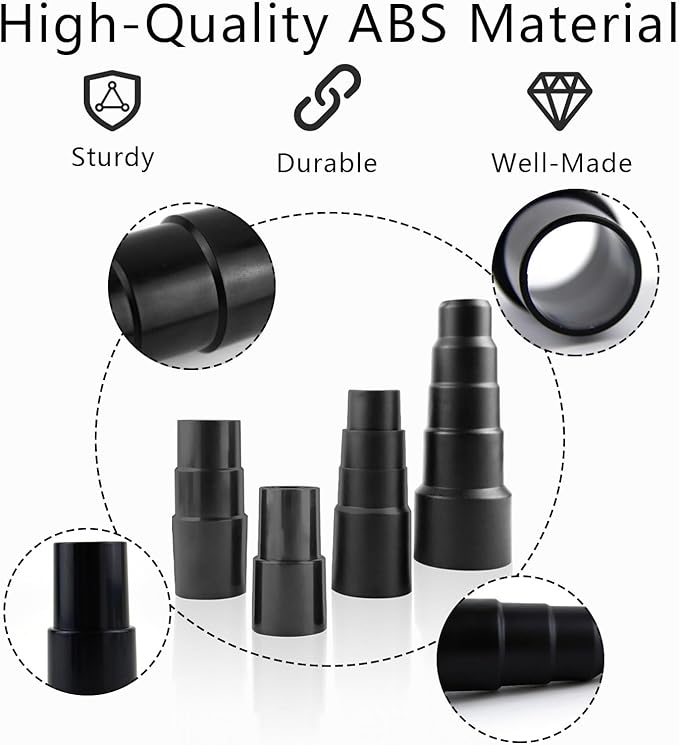 4 Pcs Vacuum Hose Adapter Kit Attachment Adapter Pool Supply 1 1/2'' to 1 3/8'' to 1 1/4'' 1''to 1 1/8'' to 1 3/8" Connector Attachments Reducer from 25/30/34 to 42 mm for Wet Dry Shop Cleaner