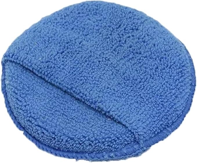 Car Detailing Applicator Pads Car Care Waxing Polish Sponges Soft Microfiber Round Pocket Foam Sponges Car Cleaning Tools(Blue 1Pc)