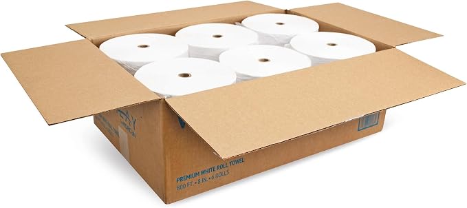 Valay by Morcon VW888 Valay Premium Hardwound Roll TAD Towels, 1-Ply, 8in. x 800 ft., White, 6 Count