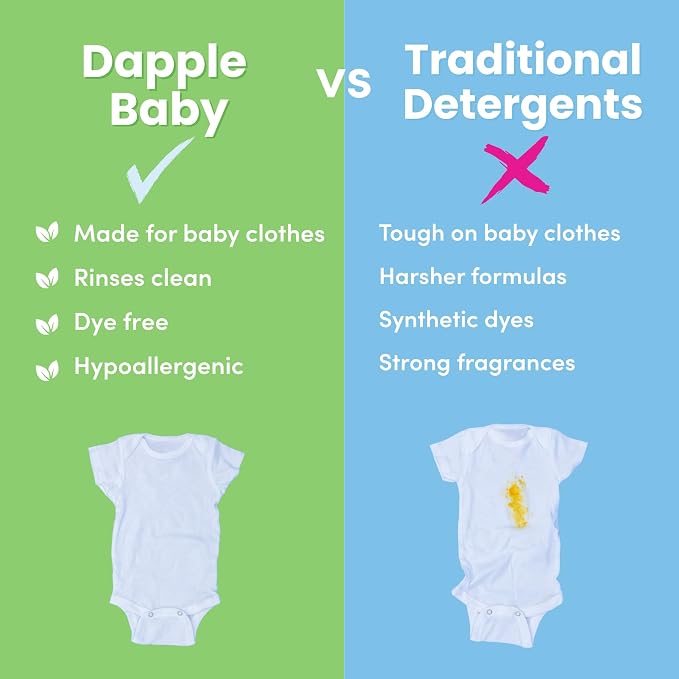 Dapple Baby Laundry Detergent, Powered by Plants, Concentrated, Hypoallergenic, Lavender, Stain Remover, 50 Fl Oz (2 Pack)