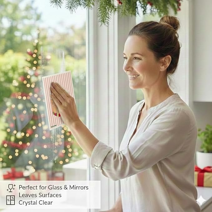 Holiday Christmas Swedish Dishcloth – Reusable Paper Towel Alternative, Ultra-Absorbent Cellulose/Cotton, Machine Washable & Compostable (Gingerbread House, 1-Pack)