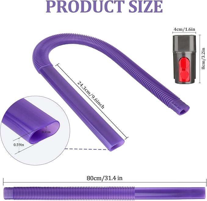 Dryer Vent Lint Removal Tool Vacuum Attachments Hose for Dyson GEN 5 V15 V12 V11 V10 V8 V7 Detect Outsize Slim Absolute Cyclone Vacuum Cleaner Dryer Cleaner Kit Nozzle Crevice Flexible Hose