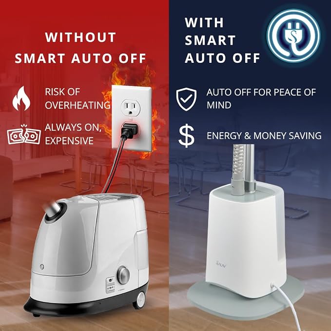SALAV Standing Garment Steamer w/Smart Auto-Off, 1500W Powerful Steam, Adjustable Ironing Board, 6 Steam Settings for Various Fabric Types, LED Display, Fast Wrinkle Removal for Home & Business Use