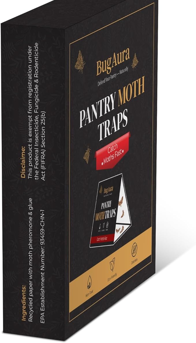 20 Pack Pantry Moth Traps for House Indoor – Advanced Red Line Formula Pantry Moth Traps with Pheromones Prime – Safe & Non-Toxic – Targets Indian Meal Moths & Other Pantry Moths