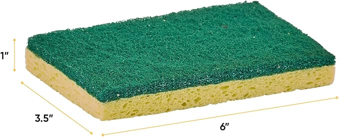 Kitchen Large Sponges for Washing Dishes, Non-Scratch Cellulose Dish Scrub Sponges, Cleaning Sponges for Household Use, Safe Cleaning Products, Kitchen Sponges Pack of 2, by Superio