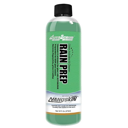 Nanoskin RAIN PREP Glass Cleaner 16 Oz. – The Surface Preparation Sealant | Emits Negative Charge to Interact with RAIN Sealant for Reactive Bonding | Concentrated Formula