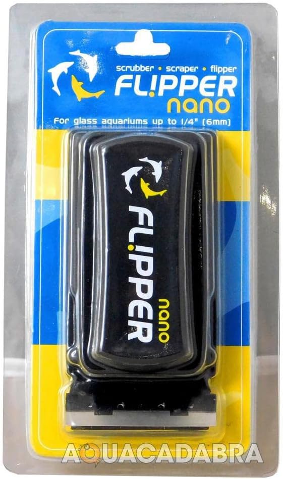 Flipper Cleaner Float - 2-in-1 Floating Magnetic Aquarium Glass Cleaner - Fish Tank Cleaner - Scrubber & Scraper Aquarium Cleaning Tools - Floating Fish Tank Cleaner, Nano