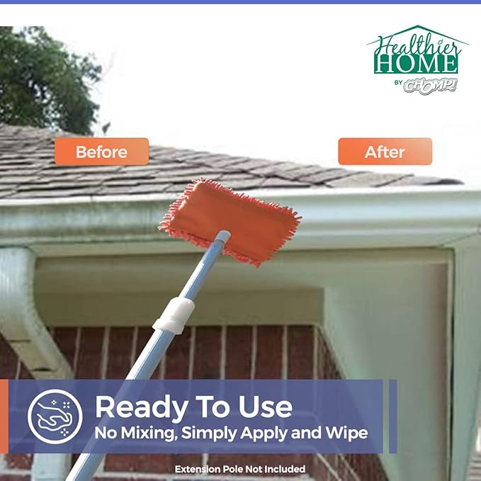 CHOMP! World’s Best Gutter Cleaner: Ultimate Gutter Cleaning Solution for All Types of Rain Gutters, Siding and Metal Trim - Instantly Clean Black Streaks, Filth, Dirt - 32 oz