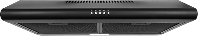 COSMO COS-5MU30-BK 30 in. Delta Collection Ducted Under Cabinet Range Hood, Button Controls, Reusable Filters, LED Lights in Matte Black
