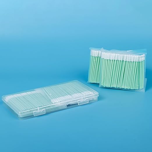 Round Foam Tip Swabs for Cleaning 2.5mm SC/ST Fiber Optic Connectors, Camera Lenses and PCB Boards, 200pcs