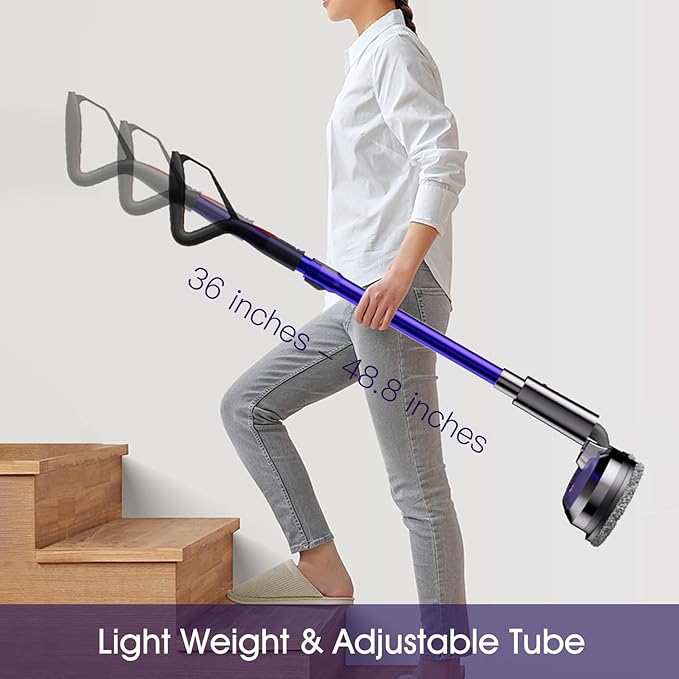 VMAI Electric Mop with Detachable Battery & 300ml Water Tank, Spin Mop with LED Headlight and Sprayer, for Hardwood, Tile, Laminate Floor, <50dB Working Noise