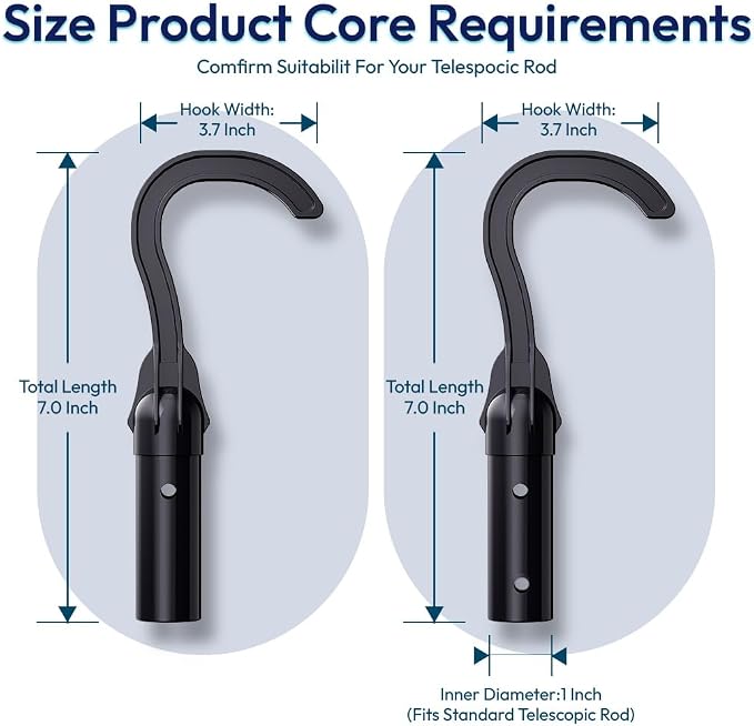Multifunctional Pool Hook for All Robotic Pool Cleaners, Compatible with Cordless, Above Ground & Underwater Robots, Attaches to Telescopic Poles, Pool Accessories