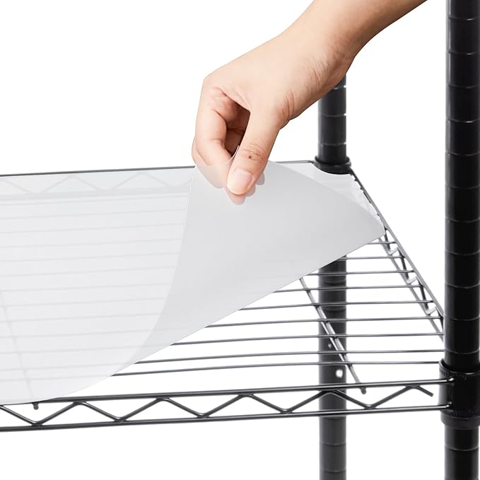 Sliner 4 Pcs 14 x 24 Inch Wire Shelf Liner Clear Plastic Waterproof Liners for Organizing Metal Rack Shelves, Kitchen Cabinets, Cupboard, Pantry