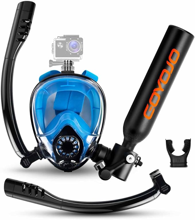GOYOJO Mini Scuba Tank, Portable Diving Lung Air Tank with DOT Certified, Refillable Emergency Backup Pony Bottle for Snorkeling, Underwater Breathing, Training