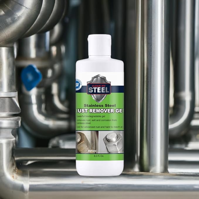 Innogel B450 Heavy-Duty Industrial Use Rust Stain Remover for Metal Surfaces Including Stainless Steel. Metal Cleaner Gel Needs No Scrubbing, Simply Apply and Rinse off (8.5 oz)