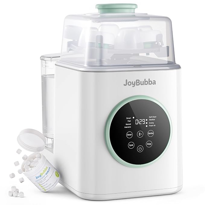 Baby Bottle Washer and Sterilizer with Dryer – 19-Min Fast All-in-One Machine for Baby Bottles, Pump Parts & Accessories, 3 High-Temp Sterilization Modes, 60 Cleaning Tablets