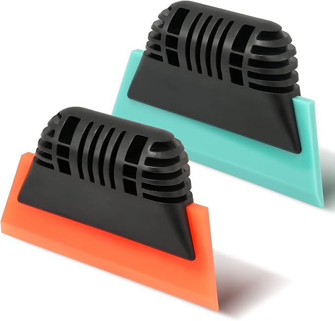 EHDIS 2PCS Double Edge Blade Small Rubber Squeegee 5-inch Handy Window Shower Squeegee Auto Water Blade for Car Windshield, Window