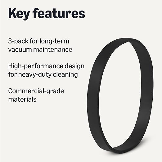 Amazon Basics Replacement Belts for Heavy Duty Upright Bagged Vacuum (3 Pack),Compatible exclusively with Vacuum Cleaner (Model: B0DNS99B26)