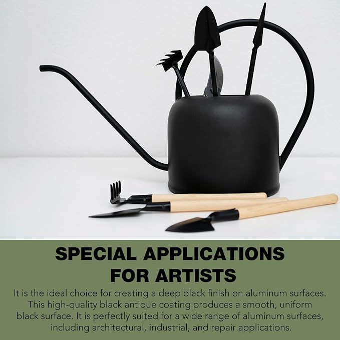 LIIZOUSUDA Professional Aluminum Black Metal Finish | Aluminum Black | Black Oxide Coating | Metal Blackening Solution for Restoring Scratched and Marred Areas | Fast-Drying Fast-Acting, 3.5 Fl oz.