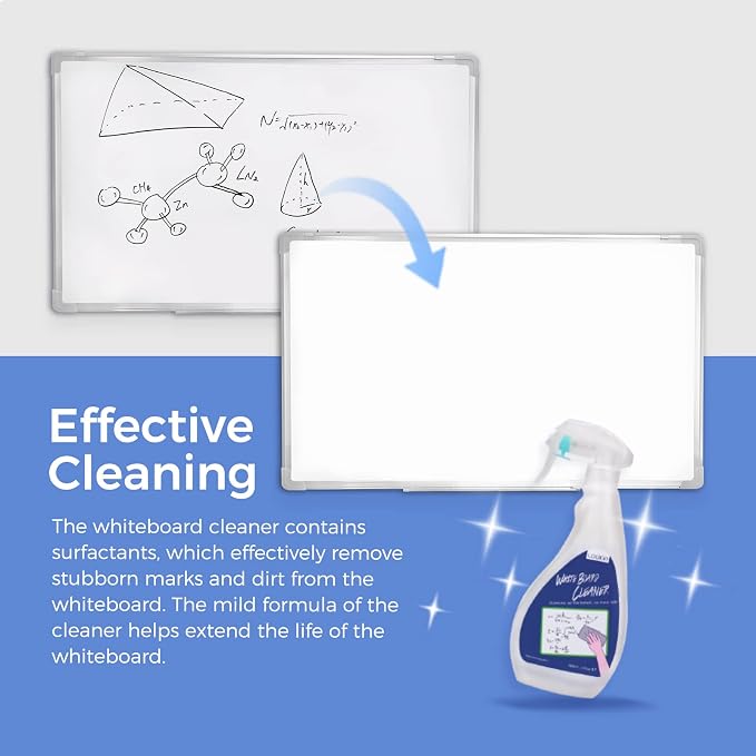 loukin | Non-toxic Whiteboard Cleaner (17 fl oz) 1 Pack & Magnetic Cleaning Cloth 1 Pack & Whiteboard Cleaner (3.4 fl oz) 1 Pack