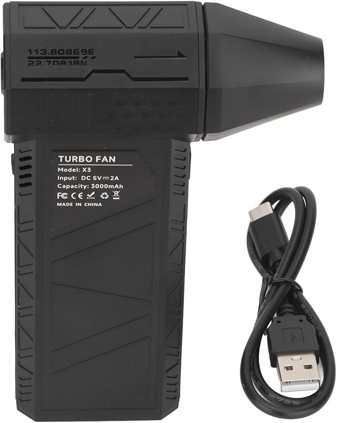 Compact Blower, 130000RPM Brushless Motor Electric Air Duster with 3 Gears Speed, 52m / s Wind Speed, Fast Charging for Home, Cars, Office Use