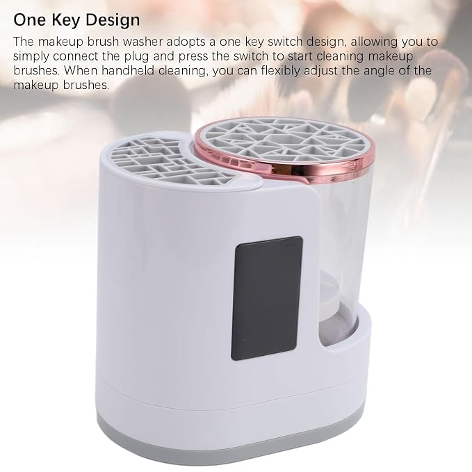 3 in 1 Electric Makeup Brush Cleaner, Automatic Makeup Brush Washer with High Speed Rotating Water Flow and Drying Stand, for Home Cosmetic Brush Cleaning