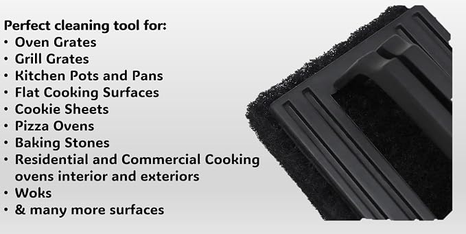 12-Pack Heavy-Duty Black Scrubber Brush for Grills, Griddles & Bakeware - Cold Surface Use Only, Durable Bristles, Ergonomic Handle, Ideal for Home, Restaurant & Commercial Use