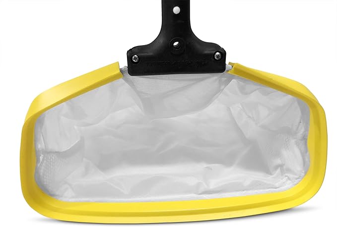 Pool Net - 14" Round, Yellow, Plastic, Polycarbonate Handle, Compact, Durable Construction, Telescopic Handle, Perfect for Pools, Spas, Jacuzzis, Ponds