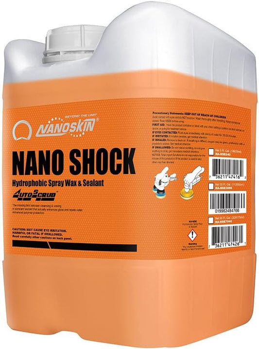 Nanoskin NANO SHOCK One-Step Ceramic Shield & Gloss 5 Gallons – SiO2 Spray Sealant, Clay Lubricant & Hydrophobic Coating | Easy Spray-On Wipe-Off Gloss for Cars, Trucks & RVs