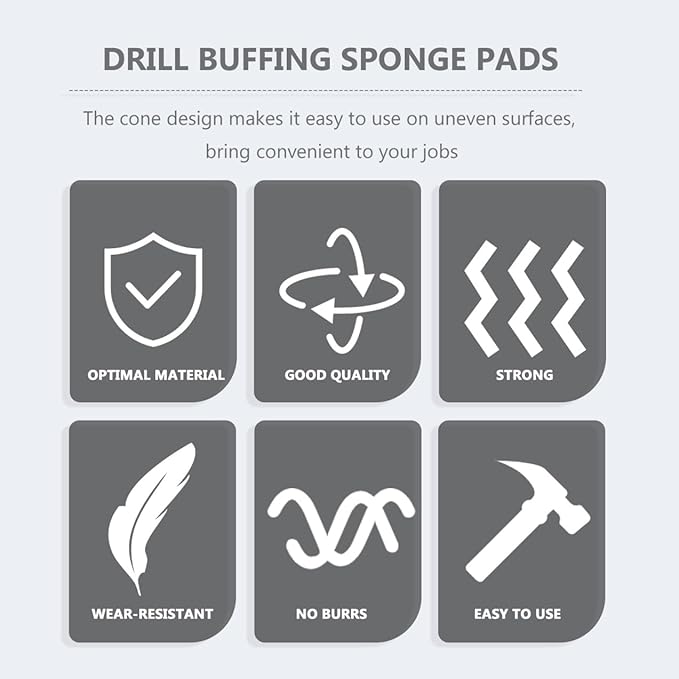 Unomor 3pcs Wheel Polishing Sponge for Car Care Polishing Tool for Wheels and Bumpers Multi-Functional Buffing System for Electric Drill Easy to Use and Clean