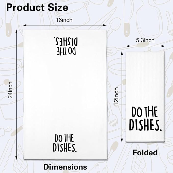 Cook Dinner Funny Kitchen Towels 2 Pack, Cute New House Gift for Hostess, Mother's Day Birthday Housewarming Gift for Mom, Auntie, Friends