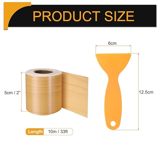 HARFINGTON Wood Grain Repair Tape 2 Inch x 33ft Self Adhesive Repair Patch Tape Simulated Wooden Floor Tapes with Plastic Scraper for Tables Doors Windows Furniture, Cherry